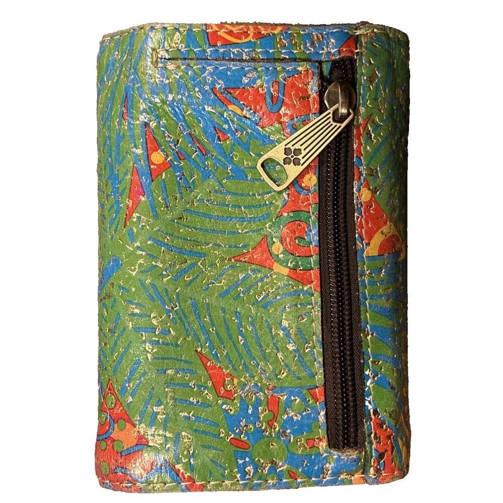 Patricia Nash Tri-fold Wallet Italian Leather Cametti Tropical Gold Floral